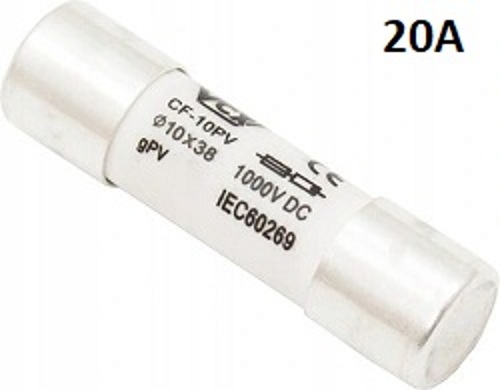 Wkładka bezpiecznikowa topikowa gPV 10x38 20A DC 